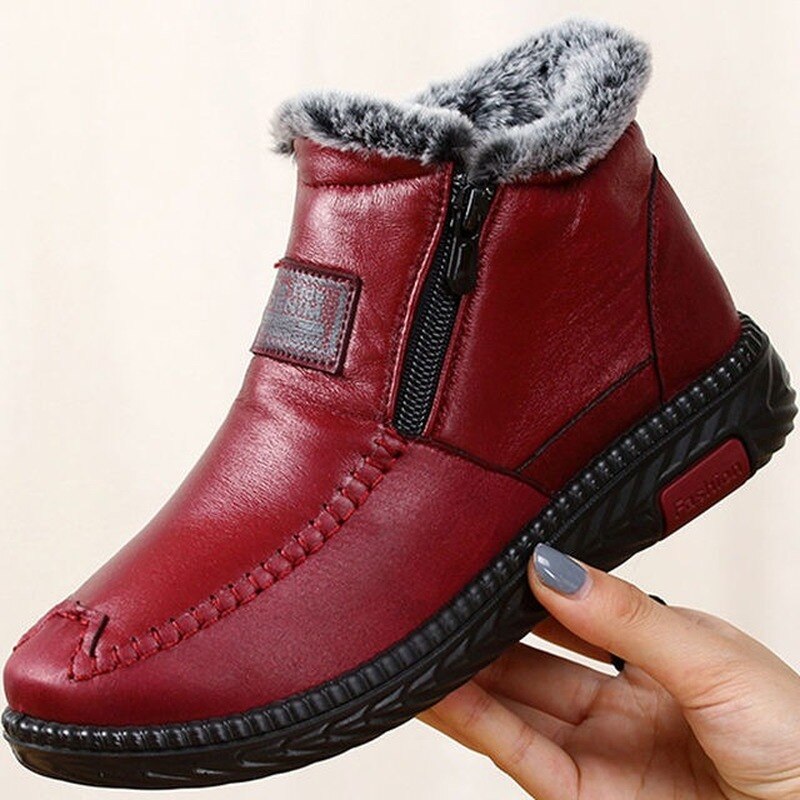 Stylish Cotton Leather Boots for Women