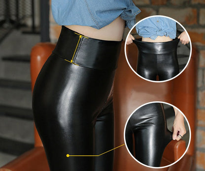 Vegan Leather Winter Leggings