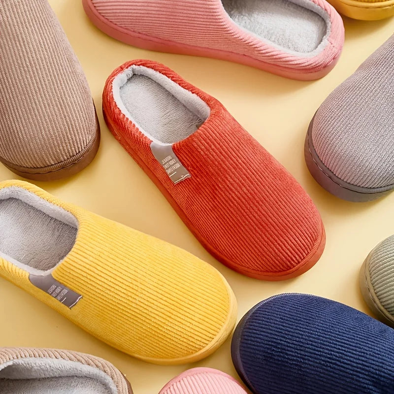 SnugStep - Stylish Striped Cotton Winter Slippers