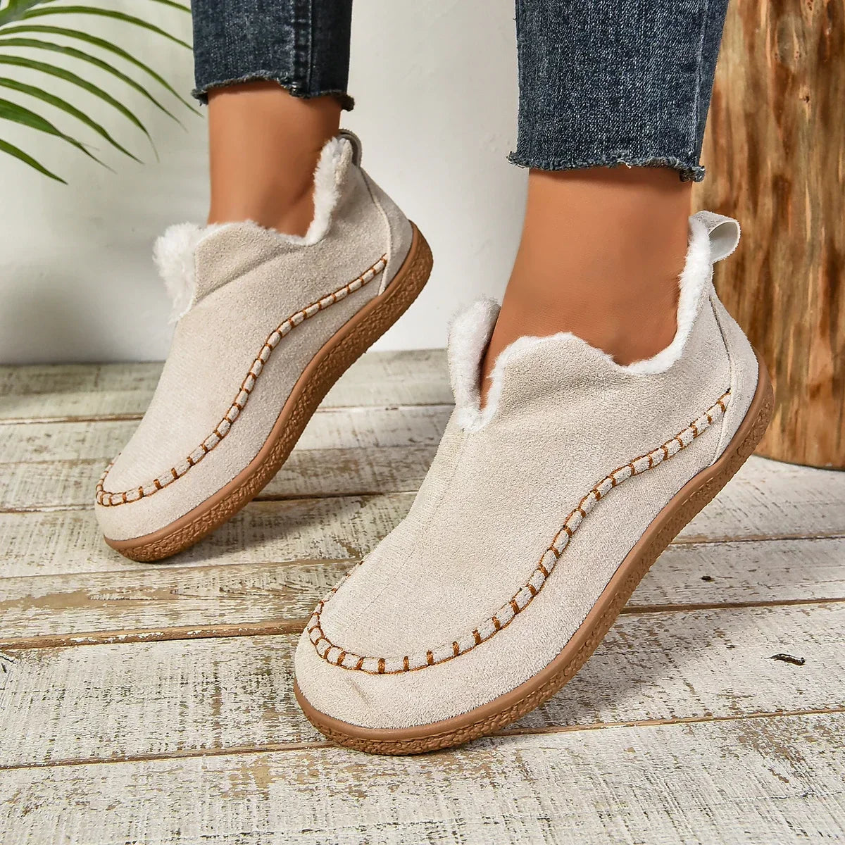 Warm Slip-On Ankle Boots for Women