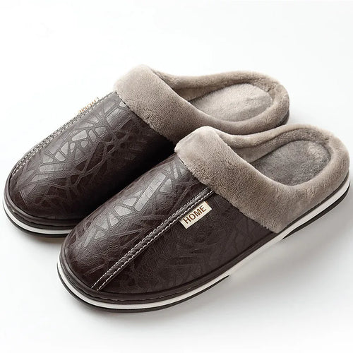 LuxeFeet - Warm PU Leather Slippers