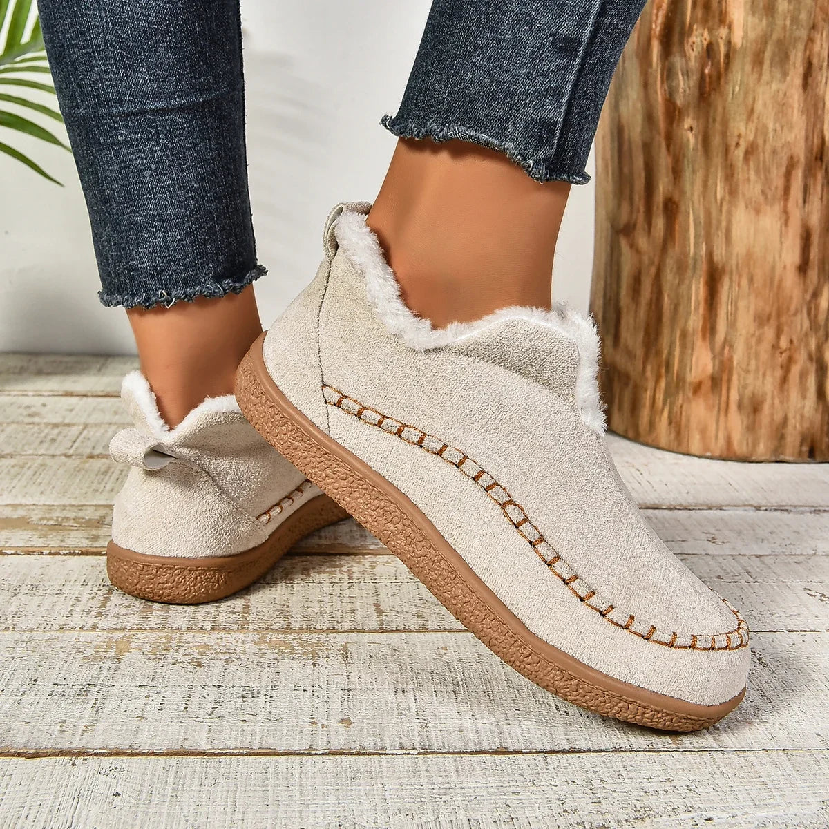 Warm Slip-On Ankle Boots for Women