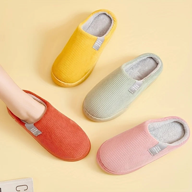 SnugStep - Stylish Striped Cotton Winter Slippers