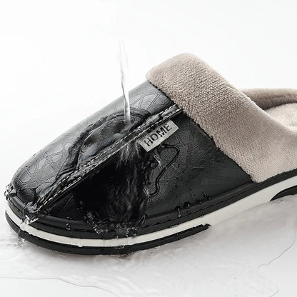 LuxeFeet - Warm PU Leather Slippers