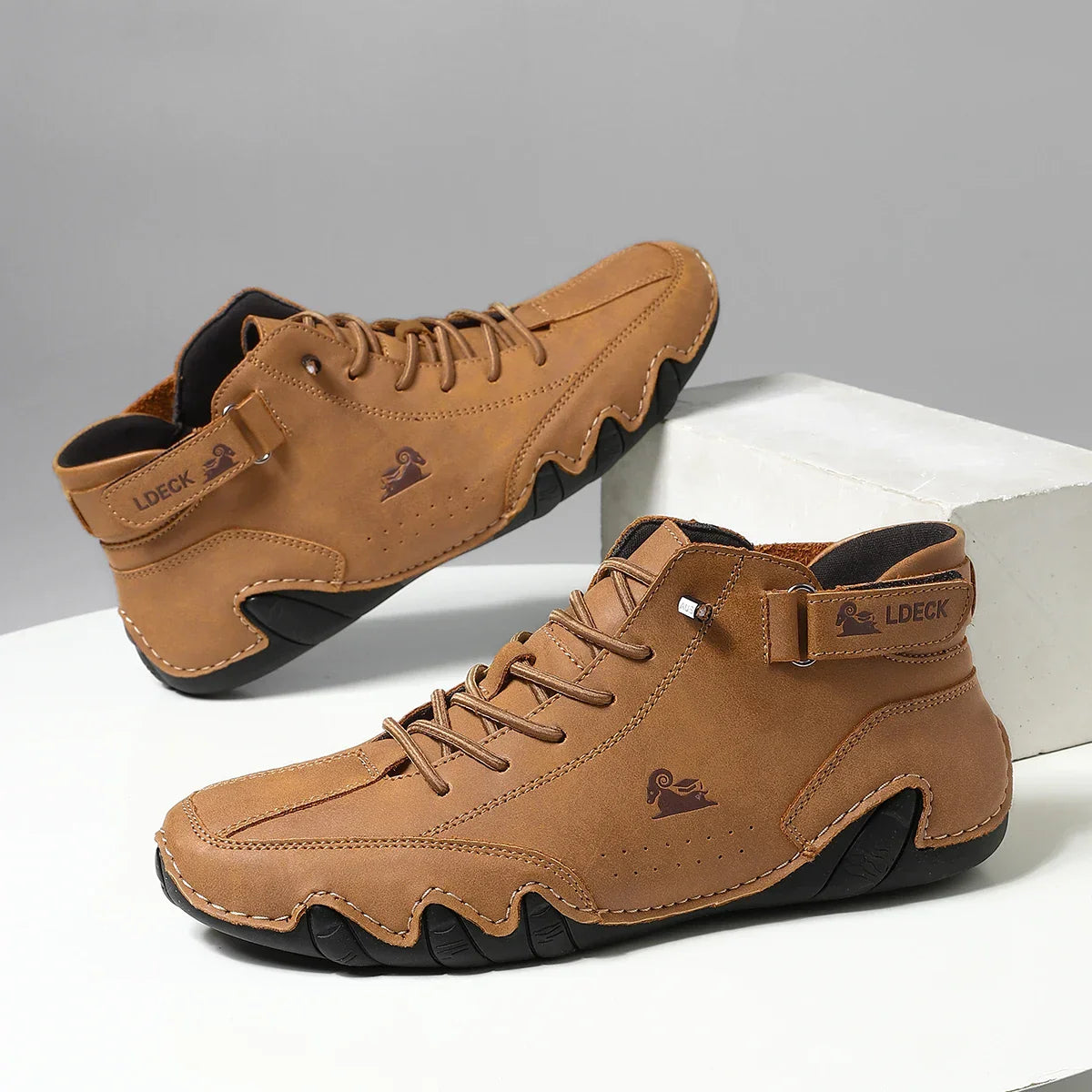 Adjustable Leather Chukka Boots