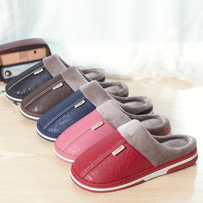 LuxeFeet - Warm PU Leather Slippers