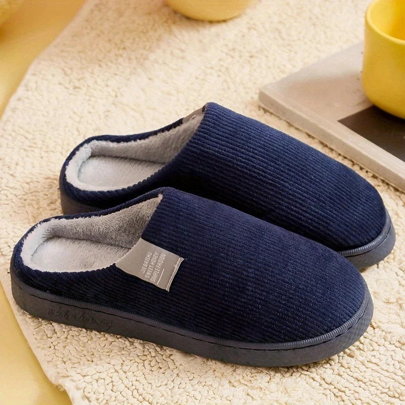 SnugStep - Stylish Striped Cotton Winter Slippers