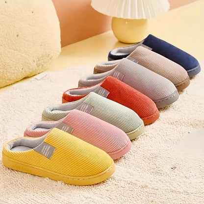 SnugStep - Stylish Striped Cotton Winter Slippers